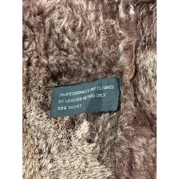 Express Women’s 100% Lamb Shearling Patchwork Fur Jacket Brown Hook Closure M - Picture 9 of 11